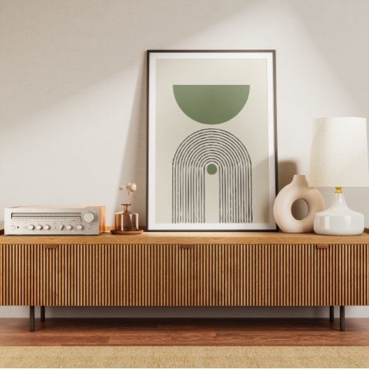 Halverwege de eeuw minimale boogbalans poster