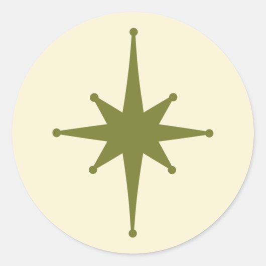 Halverwege de eeuw moderne atoomster minimaal  ronde sticker (Voorkant)