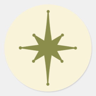 Halverwege de eeuw moderne atoomster minimaal  ronde sticker