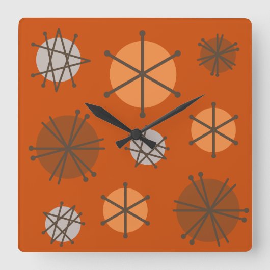 Halverwege de eeuw moderne sterrenbeelden verbrand vierkante klok (Voorkant)