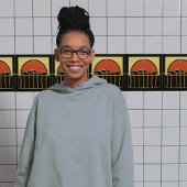 Halverwege de eeuw Sundown Water Arts Crafts Movem Tegeltje