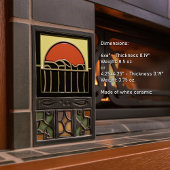 Halverwege de eeuw Sundown Water Arts Crafts Movem Tegeltje