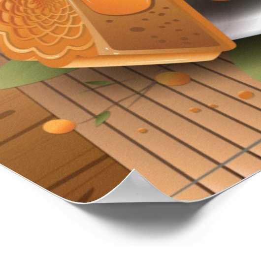 Halverwege de herfst Konijn, Mooncake, Tea Poster (Hoek)