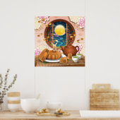 Halverwege de herfst Konijn, Mooncake, Tea Poster (Keuken)