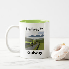 Halverwege Galway Roadtrip Reizen Tweekleurige Koffiemok