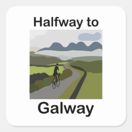 Halverwege Galway Roadtrip Reizen Vierkante Sticker