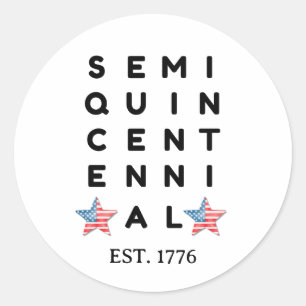 Halverwege het 750-jarig bestaan 1776 2026 Amerika Ronde Sticker
