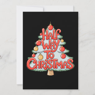 Halverwege Kerstboomornamenten Grappig Kerstmis Kaart