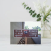 Halverwege Point, Detroit Chicago. Briefkaart (Staand voorkant)