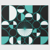 Halves Black Turquoise uit de middeleeuwse moderne Cadeaupapier (Vlak)