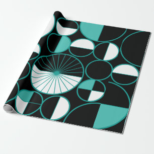 Halves Black Turquoise uit de middeleeuwse moderne Cadeaupapier