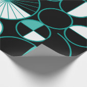 Halves Black Turquoise uit de middeleeuwse moderne Cadeaupapier (Hoek)
