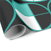 Halves Black Turquoise uit de middeleeuwse moderne Cadeaupapier (Rol Hoek)