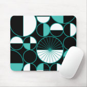 Halves Black Turquoise uit de middeleeuwse moderne Muismat (Met muis)