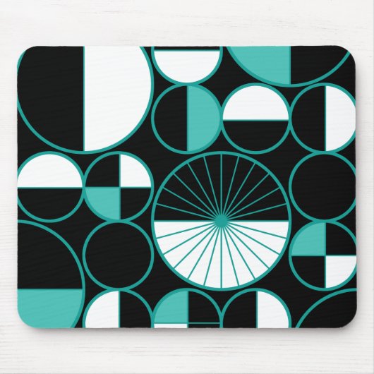Halves Black Turquoise uit de middeleeuwse moderne Muismat (Voorkant)