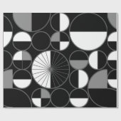 Halves zwart grijs cadeaupapier (Vlak)