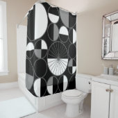 Halves zwart grijs douchegordijn (In situ)