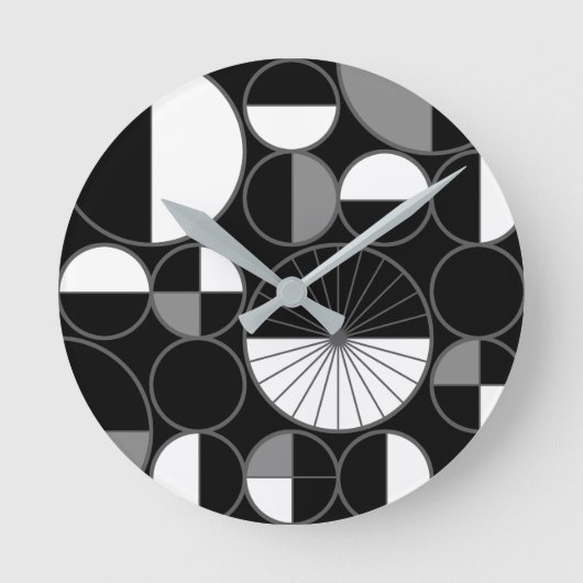 Halves zwart grijs ronde klok (Voorkant)