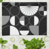 Halves zwart grijs theedoek (Gevouwen)