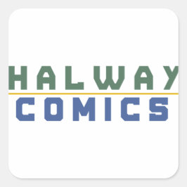 Halway Comics goud Vierkante Sticker