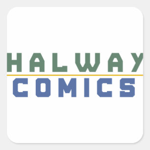 Halway Comics goud Vierkante Sticker