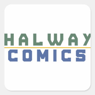 Halway Comics goud Vierkante Sticker