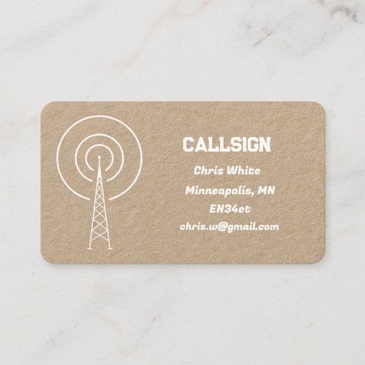 Ham Amateur Radio Visitekaartje (Voorkant)