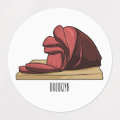 Ham cartoon illustratie  labels (Design 1)