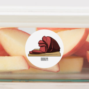 Ham cartoon illustratie labels