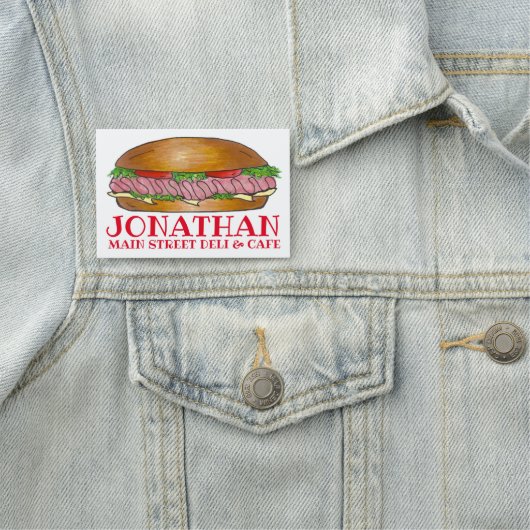 Ham Cheese Deli Submarine Hoagie Sandwich Deli Naamplaatje (In situ)