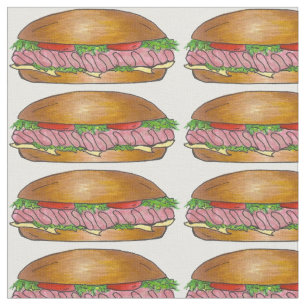 Ham Cheese Sub Hoagie Submarine Sandwich Fabric Stof