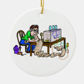 Ham Copying Message Kerstannament Keramisch Ornament (Voorkant)