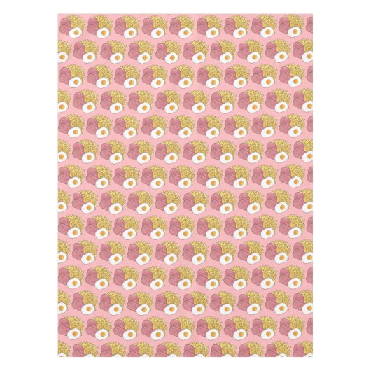 Ham Egg en Chips British Cuisine Pub Food Cooking Tafelkleed (Voorkant)