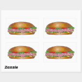 Ham en Cheese Hoagie Grinder Hero Sub Sandwich Rechthoekige Sticker (Vel)