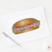Ham en Cheese Hoagie Grinder Hero Sub Sandwich Rechthoekige Sticker (Envelop)