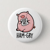 Ham-gry Funny Animal Pig Ronde Button 5,7 Cm (Voorkant)
