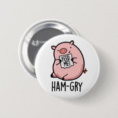 Ham-gry Funny Animal Pig Ronde Button 5,7 Cm (Voorkant /achterkant)