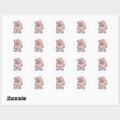 Ham-gry Funny Animal Pig Ronde Sticker (Vel)