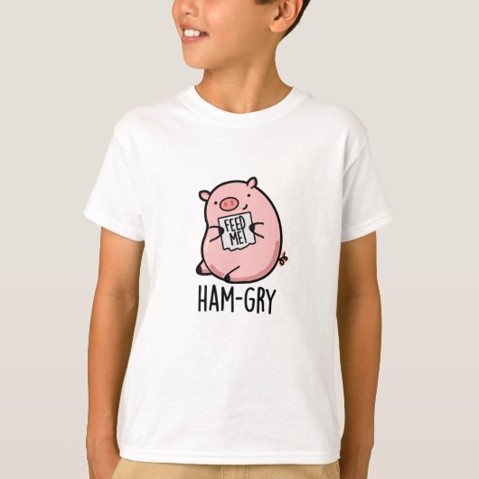 Ham-gry Funny Animal Pig T-shirt (Voorkant)