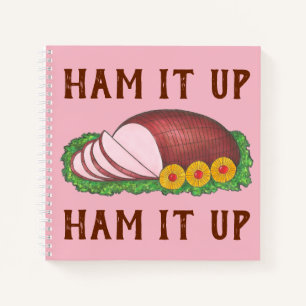 HAM HET OP! Funny Foodie Kerstfeestdag Pasen Notitieboek