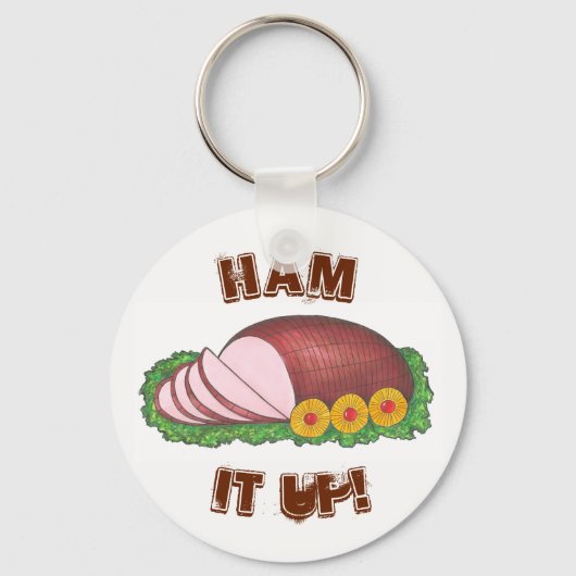 HAM HET OP! Funny Foodie kerstfeestdagen Sleutelhanger (Voorkant)