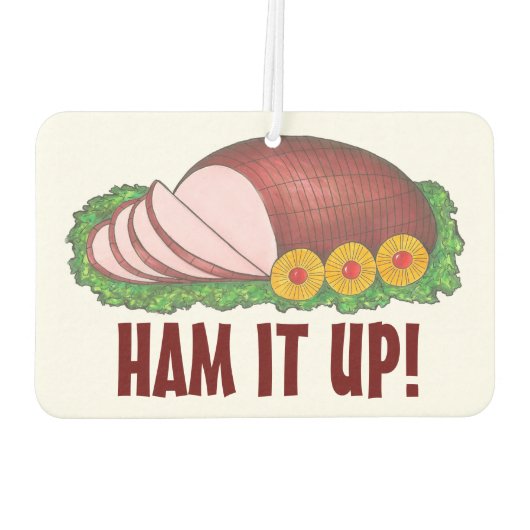 HAM HET OP! Holiday Ham Birthday Paaskerst Luchtverfrisser (Achterkant)