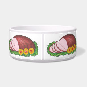 Ham het op met kersthams Funny Holiday Dog Bowl Voerbakje