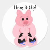 Ham het op! ronde sticker (Voorkant)