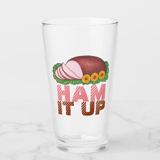 Ham het op Roze Glazed Holiday Paasingang Glas (Voorkant)