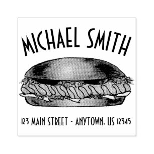 Ham Hoagie Submarine Sandwich Deli Adres Rubberstempel