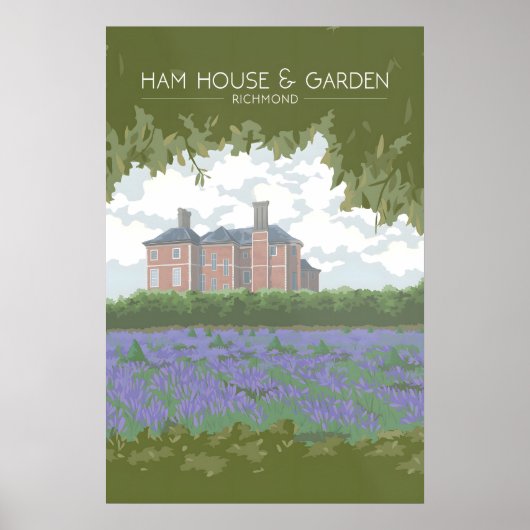 Ham House en Tuin Londen Reisposter Poster (Voorkant)