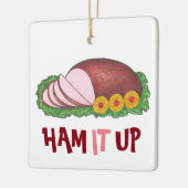 HAM IT UP Funny Holiday Kerstmis Foodie Keramisch Ornament (Links)