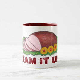 HAM IT UP Funny Kerstmis Novelty Food Holiday Mok