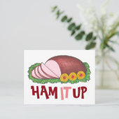 HAM IT UP Funny Kerstmis Paasdag Foodie Feestdagenkaart (Staand voorkant)